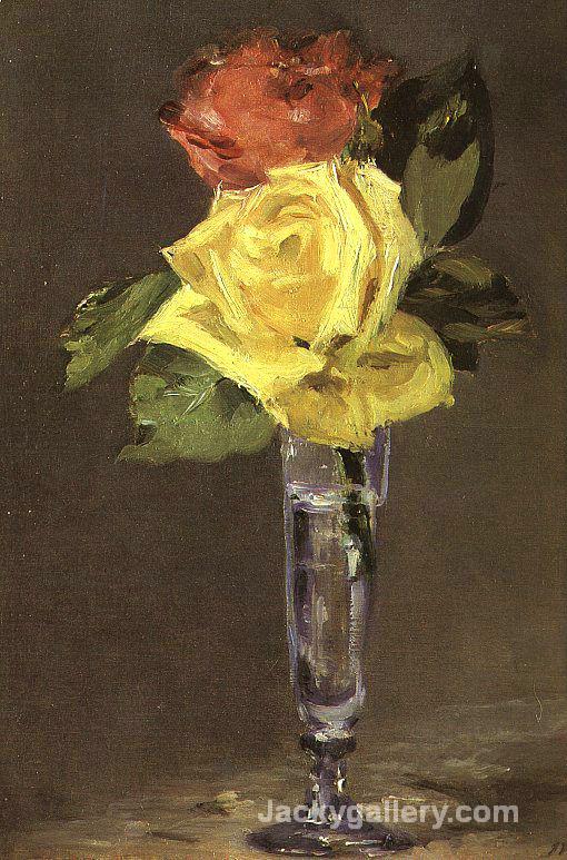 Roses in a Champagne Glass by Edouard Manet paintings reproduction